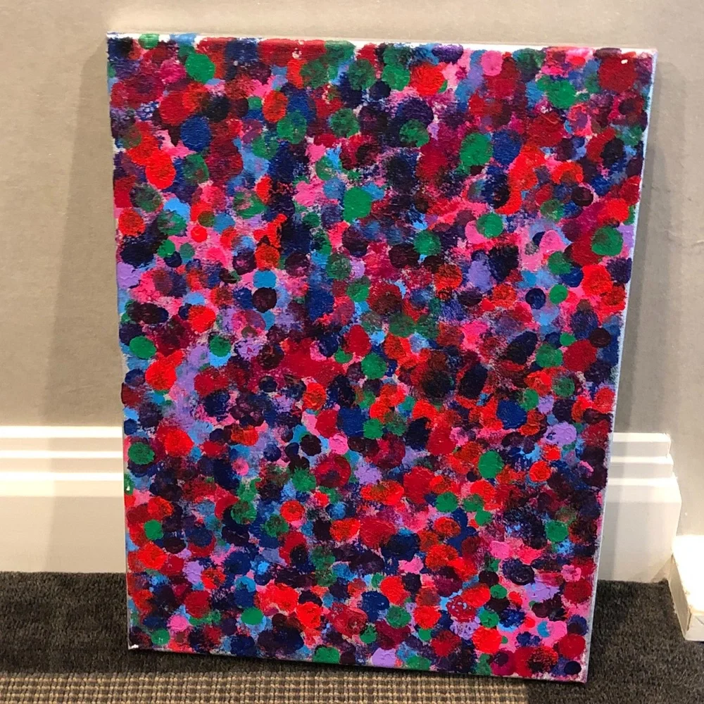 HANDCRAFTED VIBRANT COLORFUL ABSTRACT DOTS PAINTING